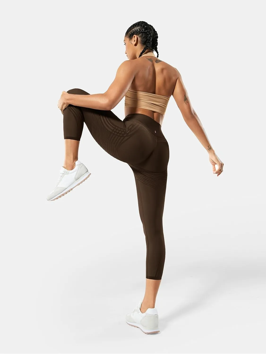 Fanka 7/8 High Waisted Leggings for Women Tummy Control Reversible Wear Body Sculpt Leggings Workout Yoga Pants