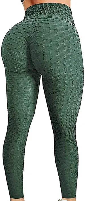 FITTOO Womens High Waisted Yoga Pants Tummy Control Scrunched Booty Leggings Workout Running Butt Lift Textured Tights