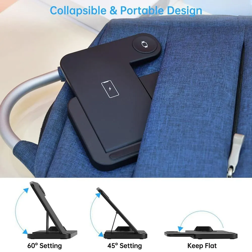 Foldable 4 In 1 Wireless Charger For Mobile Devices