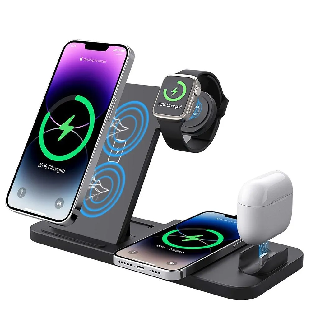 Foldable 4 In 1 Wireless Charger For Mobile Devices