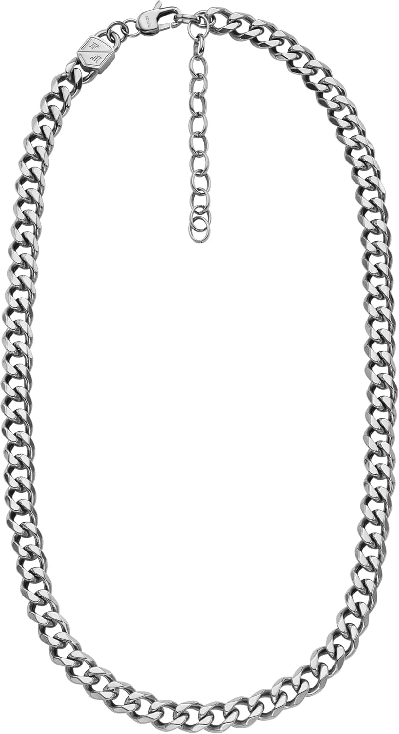 Fossil Men's Stainless Steel or Leather Necklace for Men