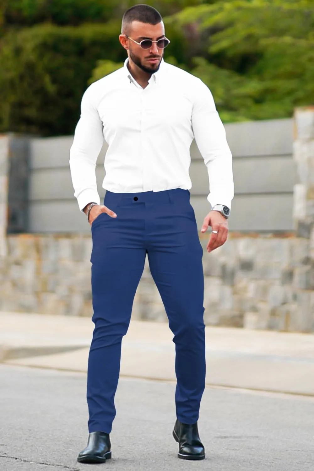 GINGTTO Mens Dress Pants Slim Fit Stretch Formal Pants for Men