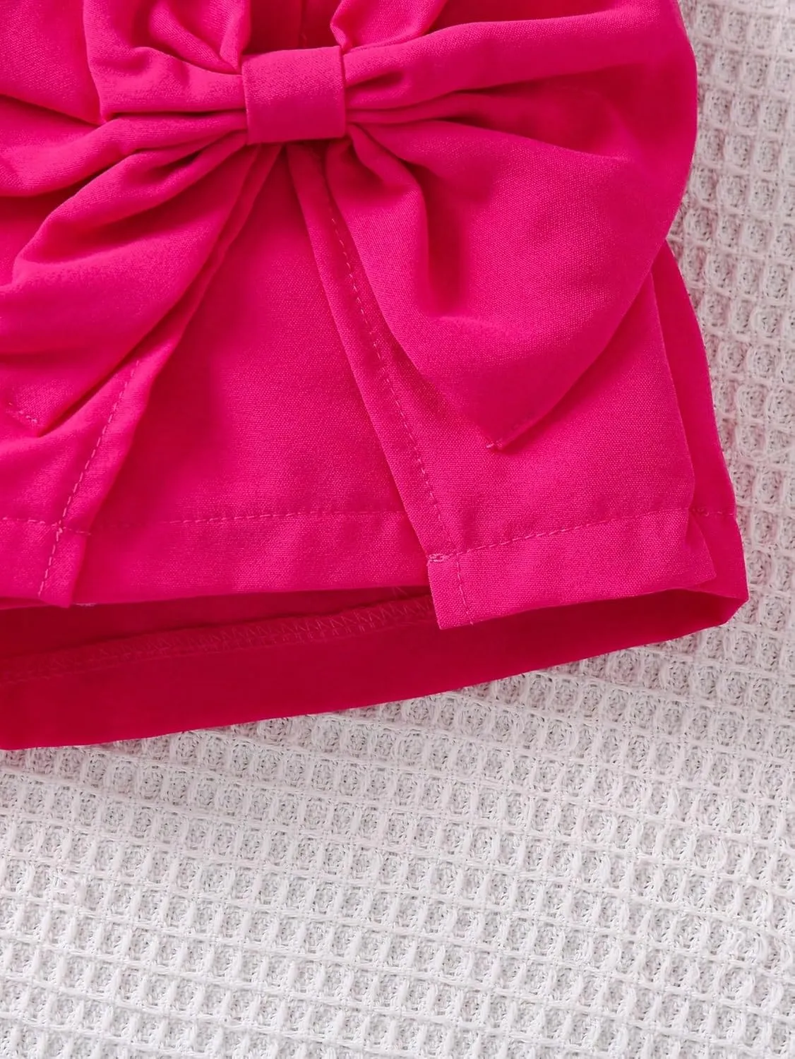 Girl's Elastic Waist Bow Front Trousers Split Straight Leg Cute Skort