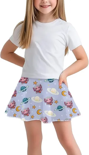 Girls Tennis Skirts with Shorts High Waisted Skater Skirt Stretchy Activewear Sports Athletic Skirts for Kids