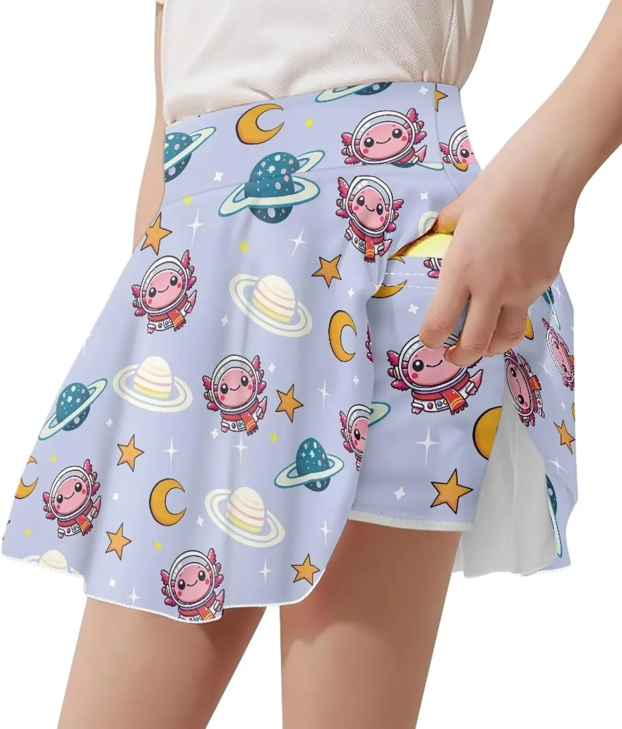 Girls Tennis Skirts with Shorts High Waisted Skater Skirt Stretchy Activewear Sports Athletic Skirts for Kids