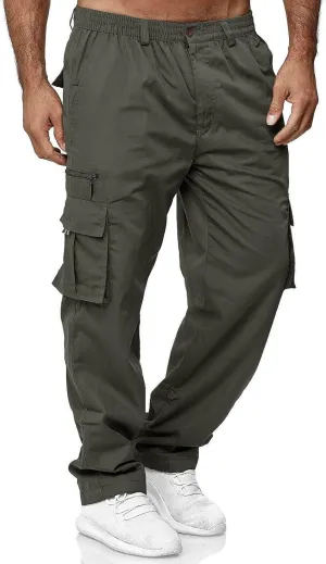GOFULY Cargo Pants for Men Relaxed Fit Stretch Baggy Sweatpants Multi Pockets Big and Tall Pants Lightweight Trousers Fashion