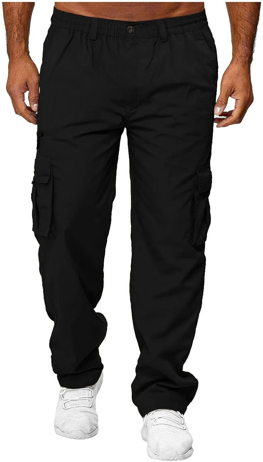 GOFULY Cargo Pants for Men Work Stretch Relaxed Fit Baggy Sweatpants with Pockets Pants Joggers Workout Pants Relaxed Fit