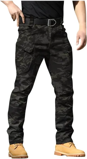 GOFULY Cargo Pants Mens Multi Pockets Relaxed Fit Pants Stretch Casual Pants Big and Tall Y2K Tactical Trousers Convertible