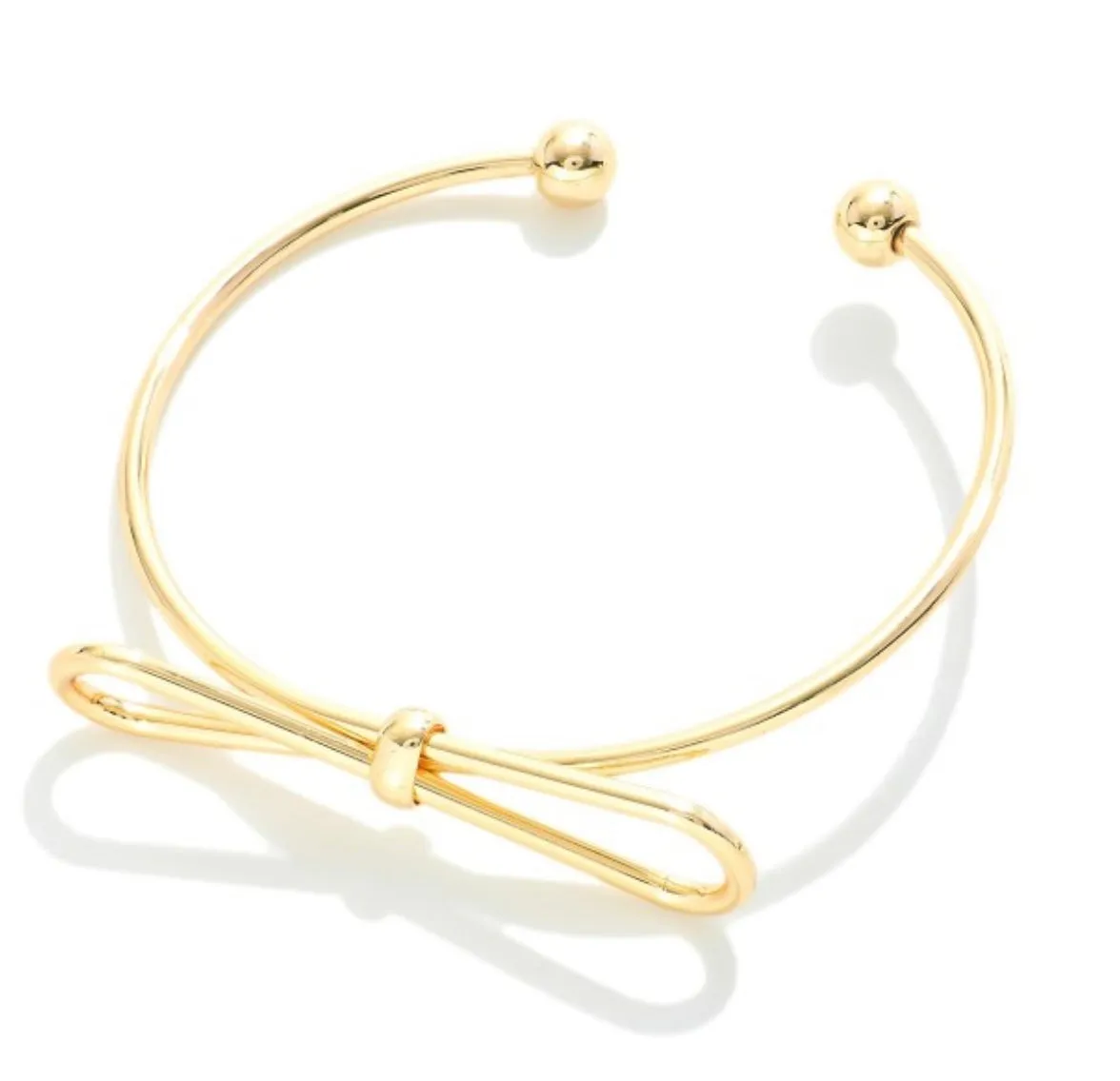 Gold Tone Cuff with Bow