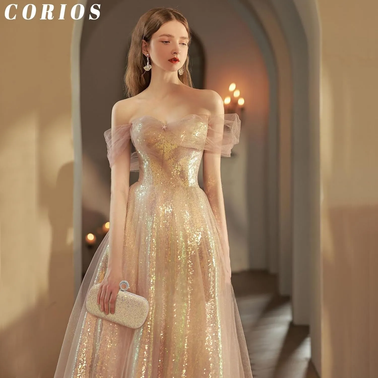 Handbag Bridal Wedding Purse Glitter Shoulder Elegant Crossbody Women Clutch Sequin Evening Ladies Sparkly