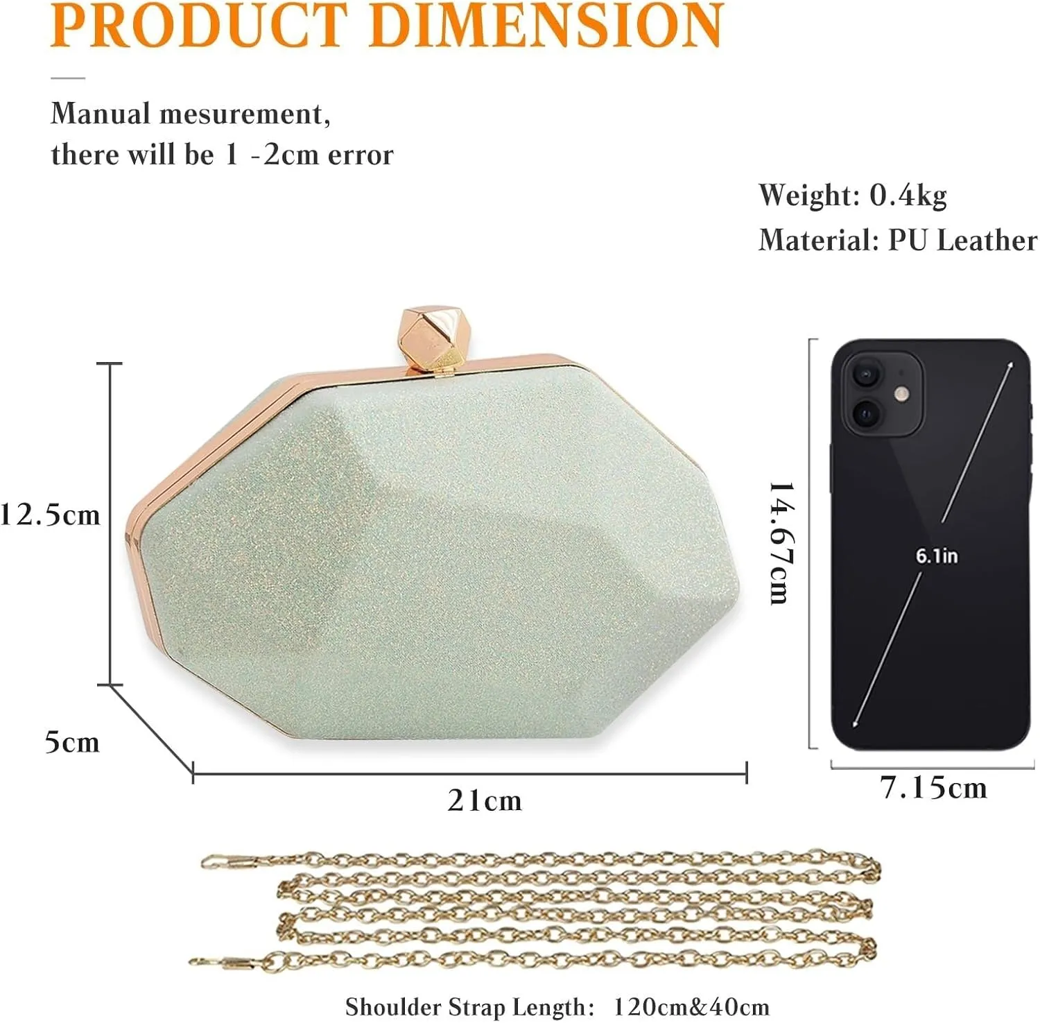 Handbag Women's Bridal Wedding Purse Glitter Irregular Shoulder Elegant Crossbody Evening Clutch Ladies Sparkly