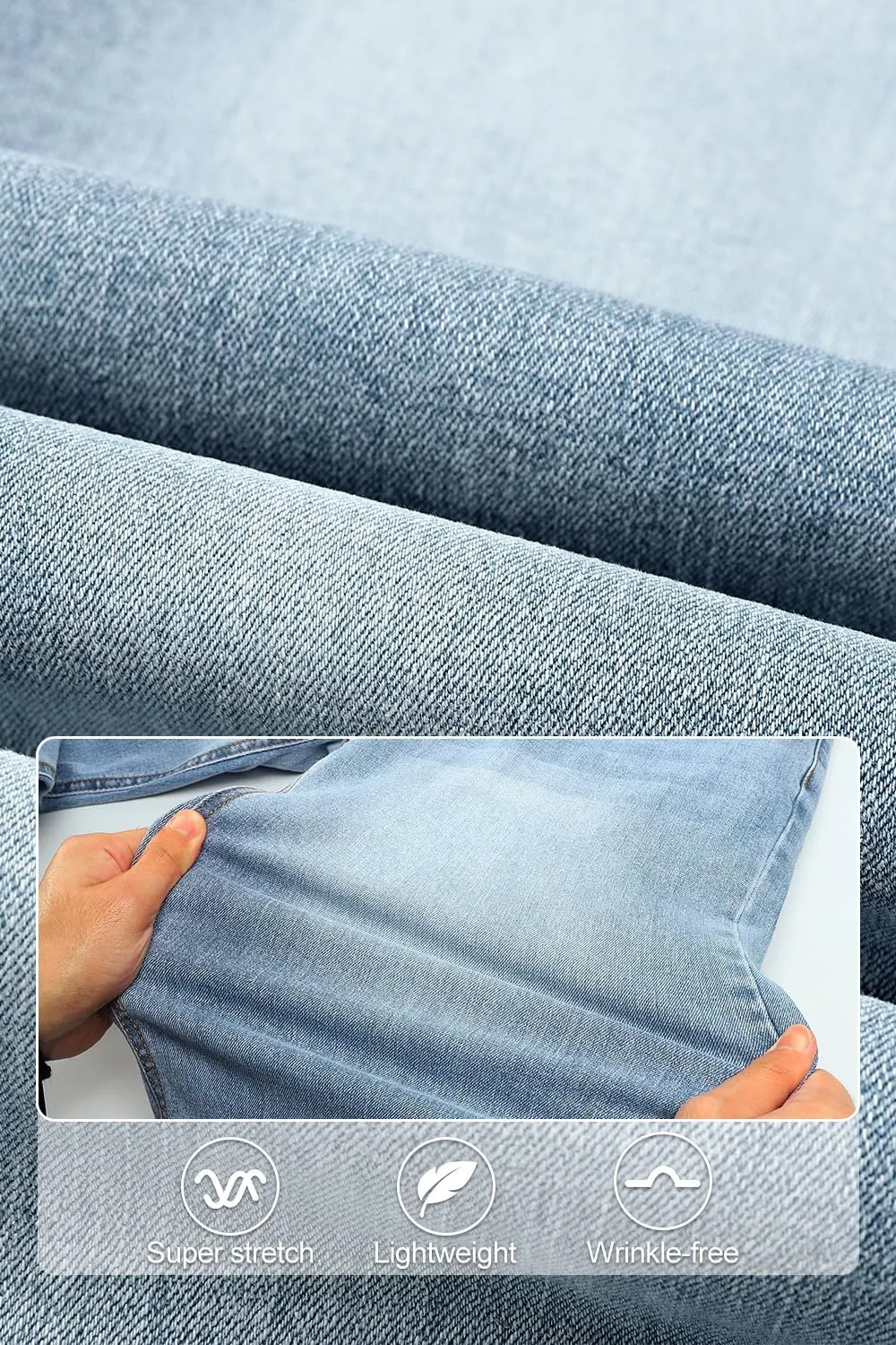 Heyfanee Men's Straight Leg Jeans Stretch Bootcut Denim Pants for Men Relaxed Fit