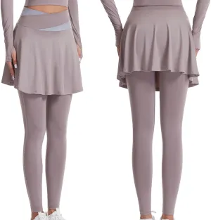 HGps8w Womens Tennis Skirts with Leggings 2 in 1 Golf Skorts High Waisted Athletic Skirted Running Workout Yoga Pants