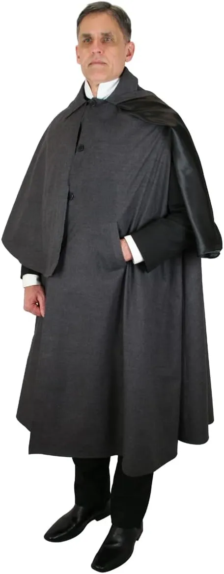 Historical Emporium Men's 100% Cotton Inverness Dress Cape