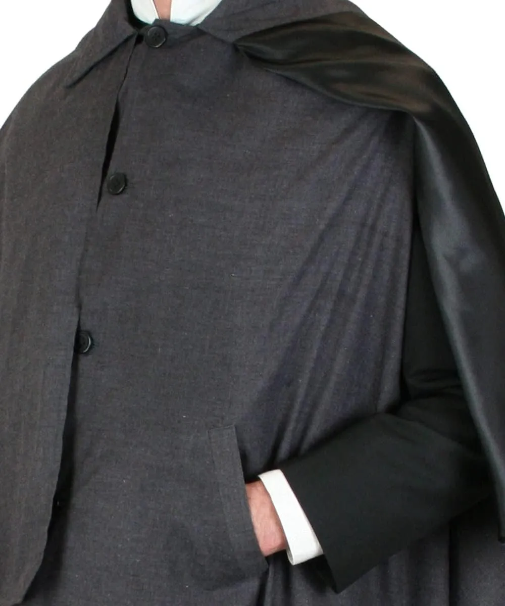 Historical Emporium Men's 100% Cotton Inverness Dress Cape
