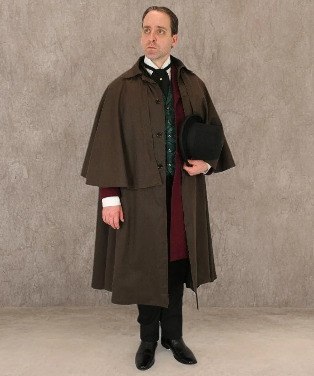 Historical Emporium Men's 100% Cotton Inverness Dress Cape