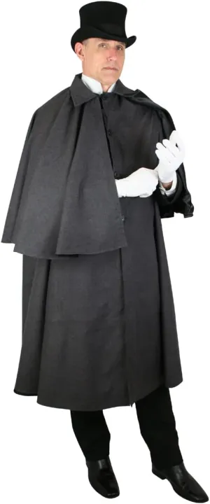 Historical Emporium Men's 100% Cotton Inverness Dress Cape