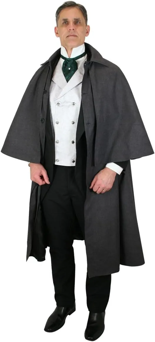 Historical Emporium Men's 100% Cotton Inverness Dress Cape