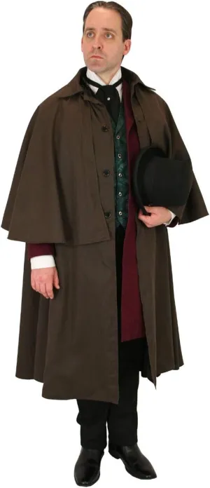 Historical Emporium Men's 100% Cotton Inverness Dress Cape