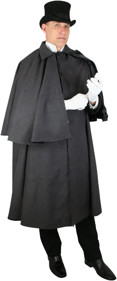 Historical Emporium Men's 100% Cotton Inverness Dress Cape