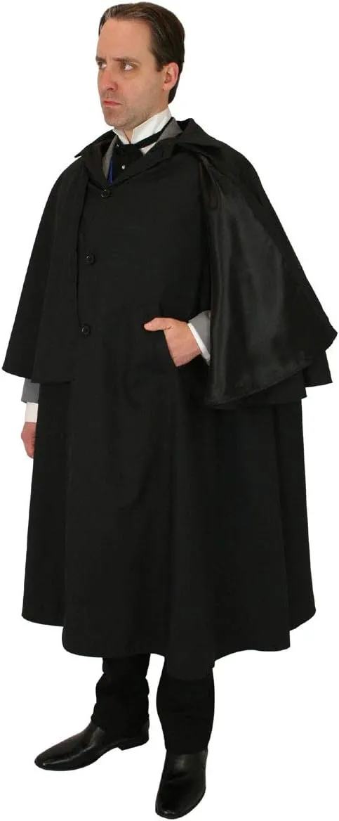 Historical Emporium Men's 100% Cotton Inverness Dress Cape