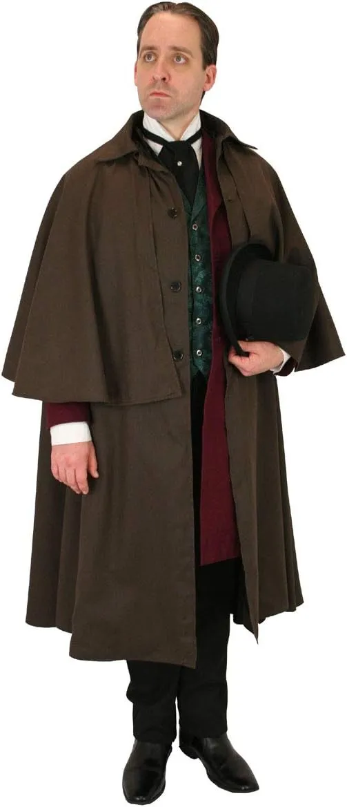Historical Emporium Men's 100% Cotton Inverness Dress Cape
