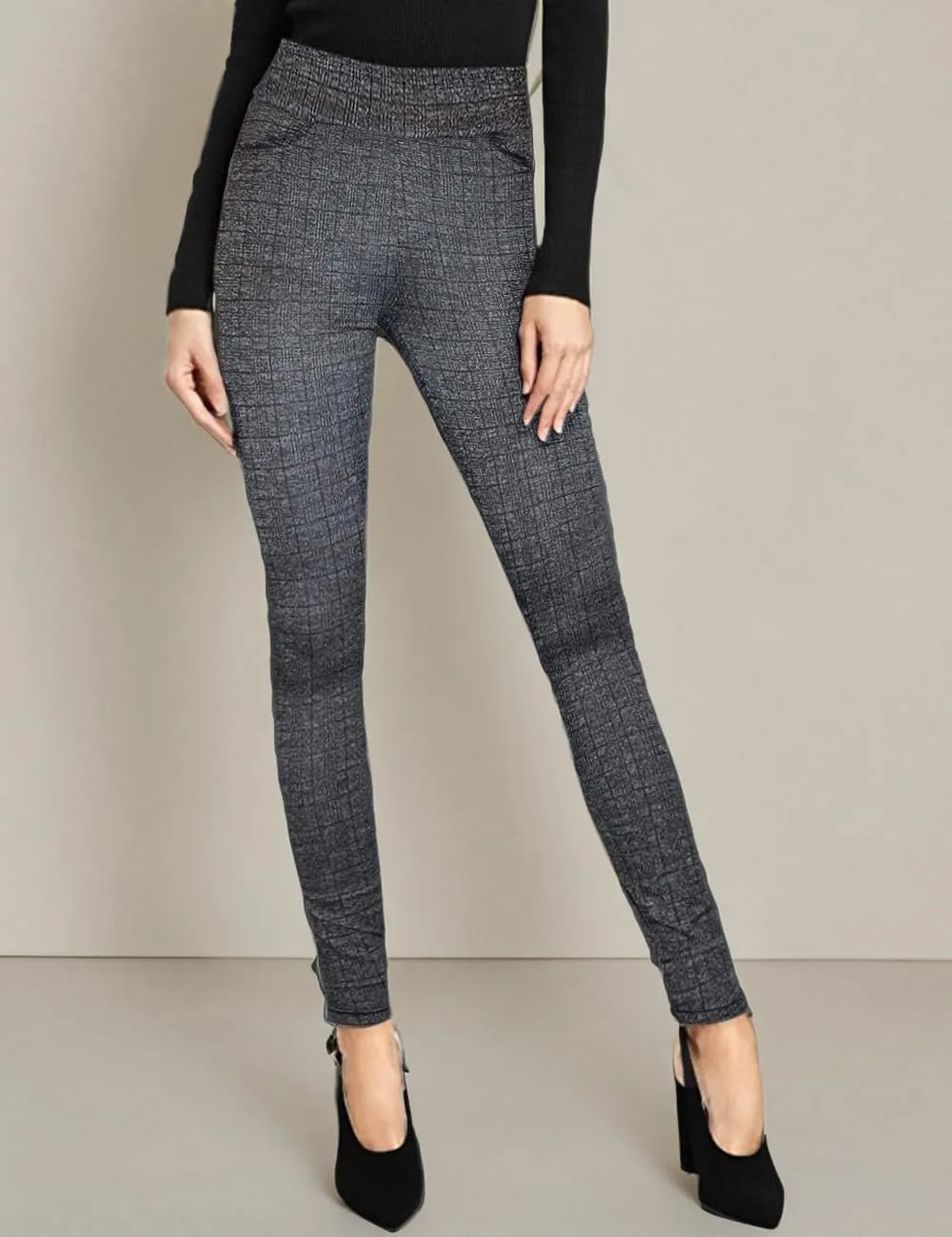Hybrid & Company Women's Basic Skinny Stretchy Side Stripe Work Pants