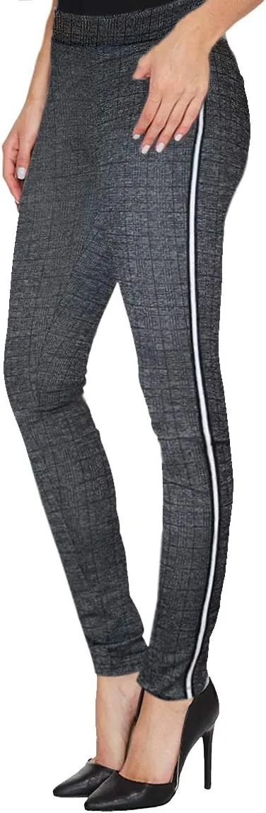 Hybrid & Company Women's Basic Skinny Stretchy Side Stripe Work Pants