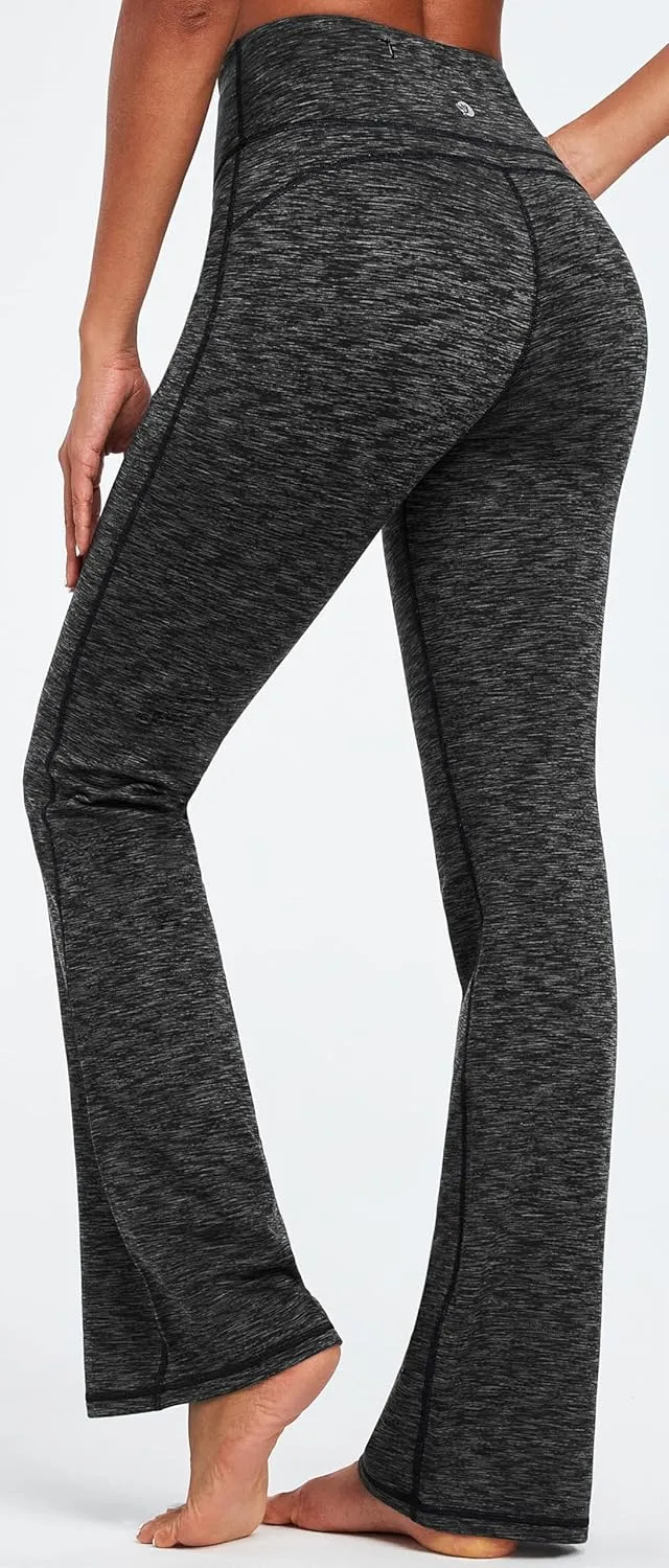 IUGA Fleece Lined Bootcut Yoga Pants with Pockets for Women Thermal Bootleg Pants Winter Workout Flare Leggings