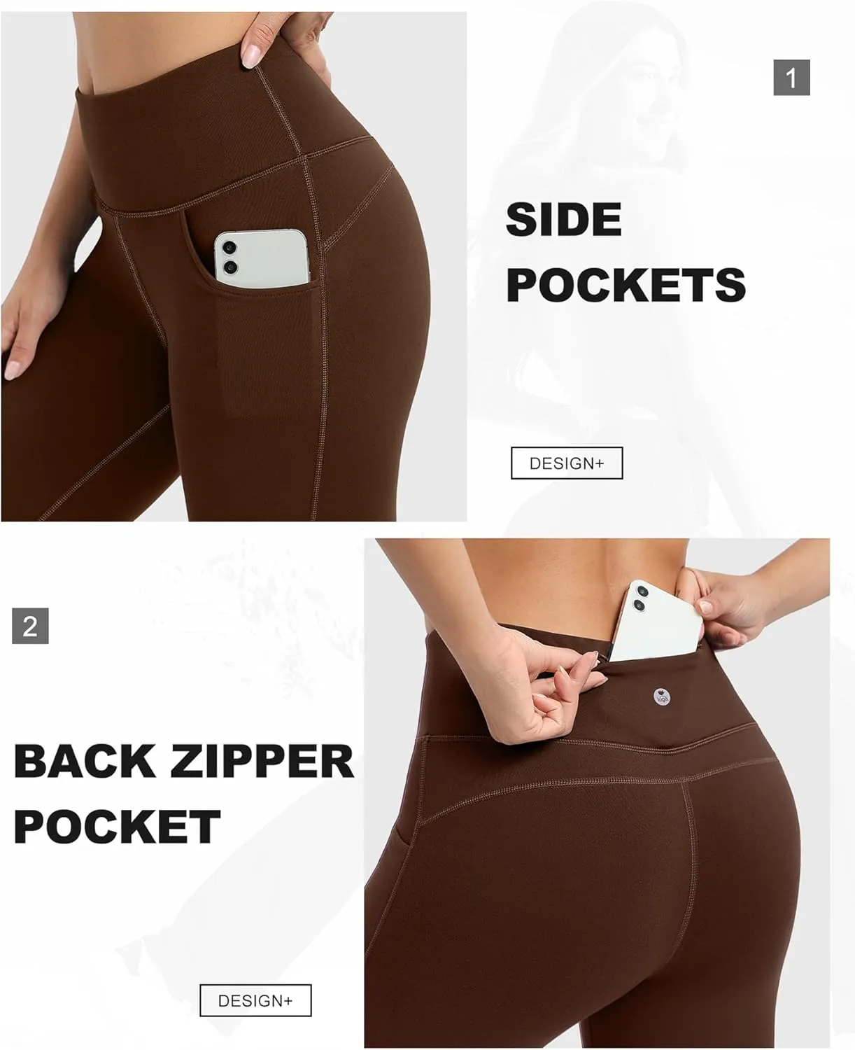 IUGA Fleece Lined Bootcut Yoga Pants with Pockets for Women Thermal Bootleg Pants Winter Workout Flare Leggings