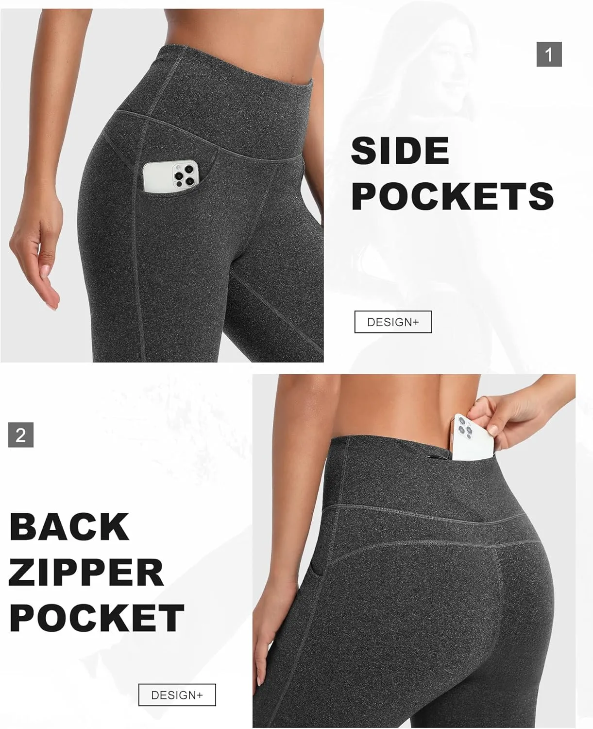IUGA Fleece Lined Bootcut Yoga Pants with Pockets for Women Thermal Bootleg Pants Winter Workout Flare Leggings