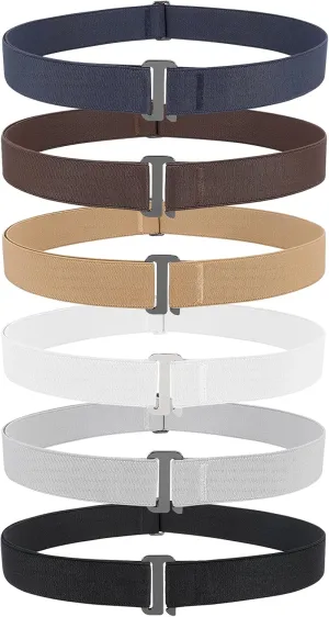 JASGOOD Invisible Women Stretch Belt No Show Elastic Web Strap Belt with Flat Buckle for Jeans Pants Dresses