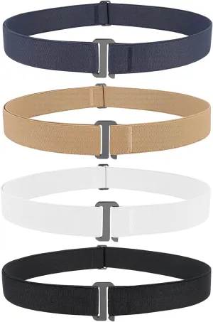 JASGOOD Invisible Women Stretch Belt No Show Elastic Web Strap Belt with Flat Buckle for Jeans Pants Dresses