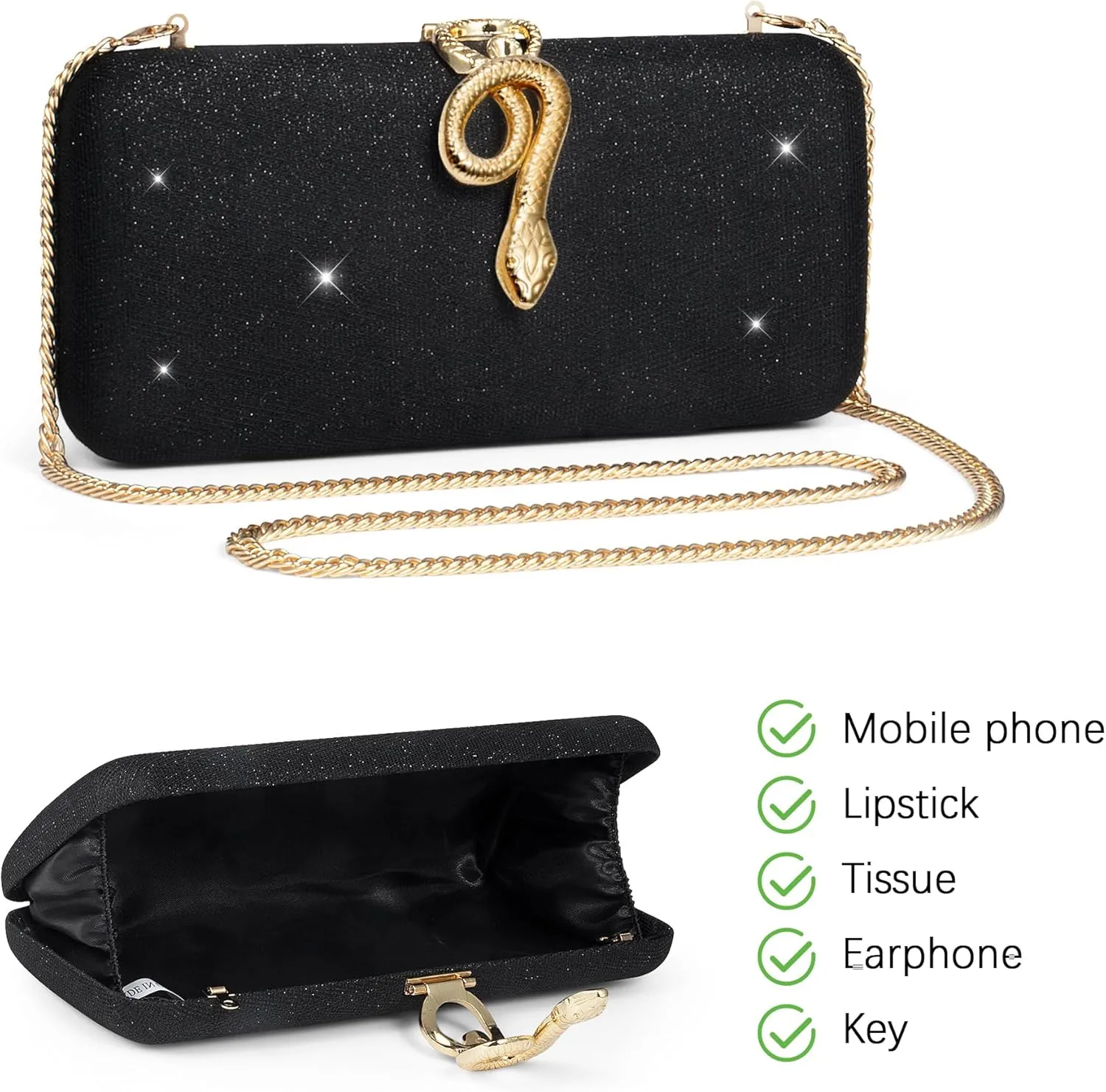 jessie Womens Evening Bags Formal Bridal Wedding Small Clutches Purses Crossbody Prom Cocktail Party Handbags