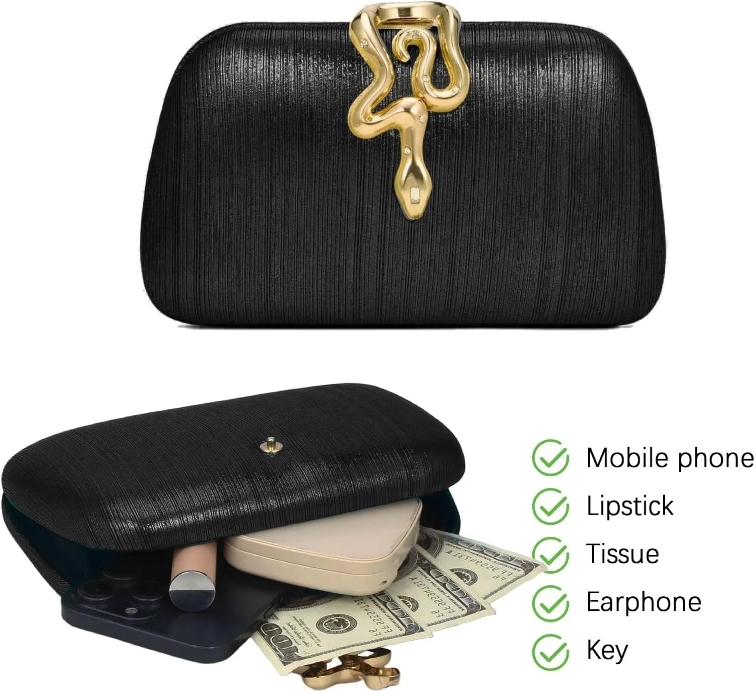 jessie Womens Evening Bags Formal Bridal Wedding Small Clutches Purses Crossbody Prom Cocktail Party Handbags