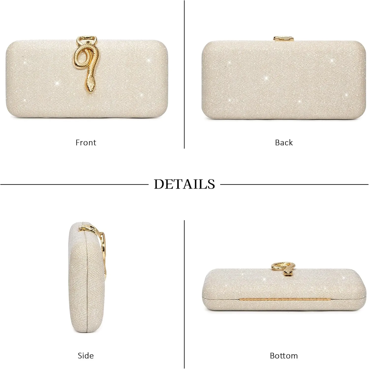 jessie Womens Evening Bags Formal Bridal Wedding Small Clutches Purses Crossbody Prom Cocktail Party Handbags