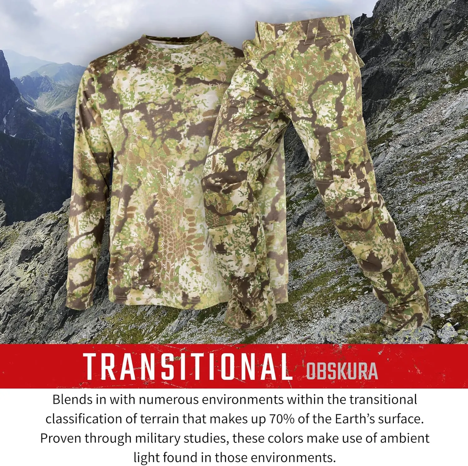 Kryptek Mens Stalker Pant, Stealthy Camo Hunting Pant with Reinforced Knees, and Seat