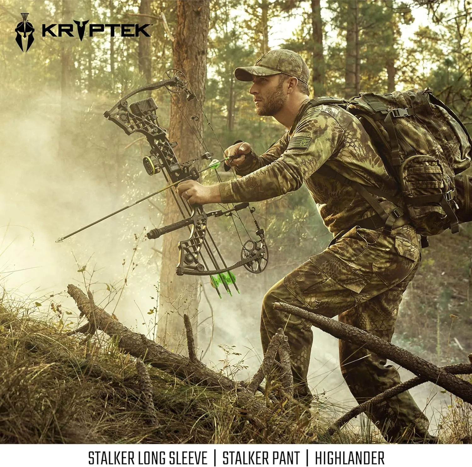 Kryptek Mens Stalker Pant, Stealthy Camo Hunting Pant with Reinforced Knees, and Seat
