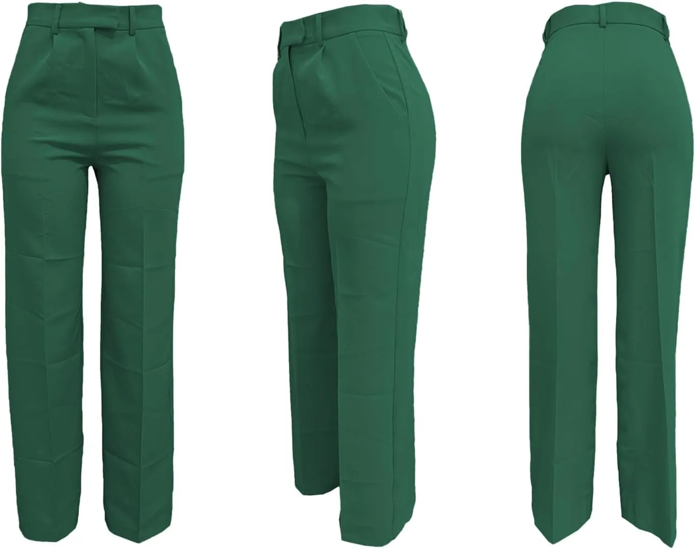 LAJIOJIO High Waist Dress Pants Women Casual,Wide Leg Business Pant Long Trousers with Pockets