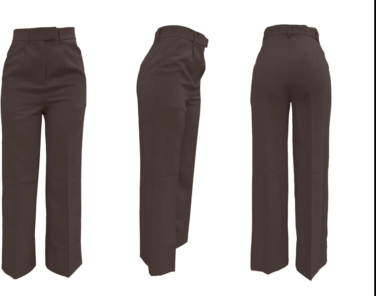 LAJIOJIO High Waist Dress Pants Women Casual,Wide Leg Business Pant Long Trousers with Pockets