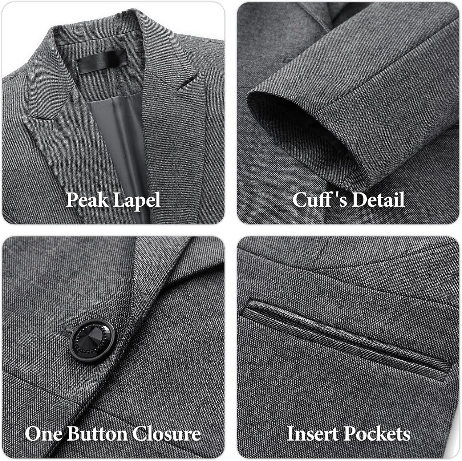 Lamgool Women's Suits 2 Piece Blazer Pants Set Peak Lapel One Button Business Outfits for Work Professional