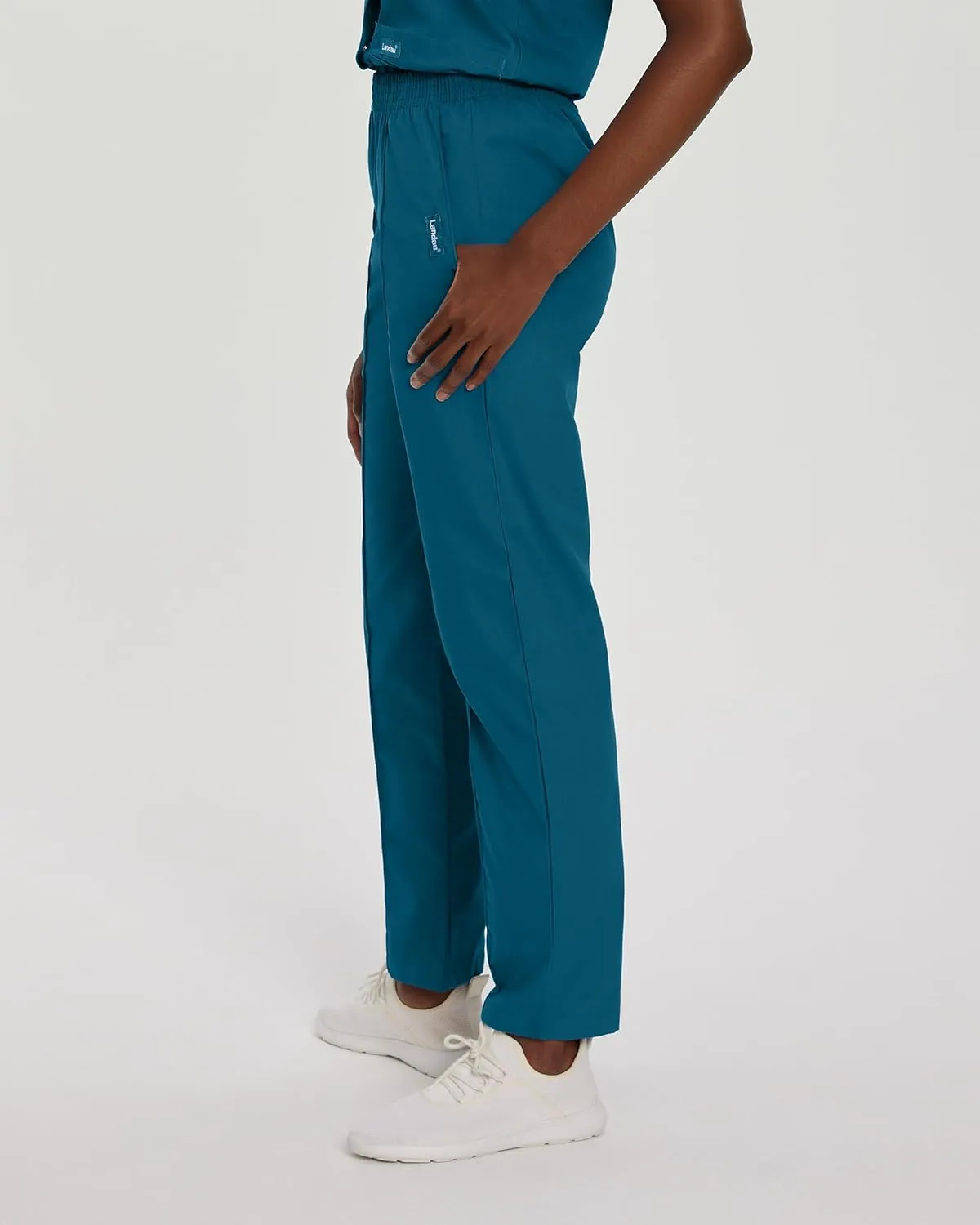Landau Essentials Relaxed Fit 2-Pocket Elastic Scrub Pants for Women 8320
