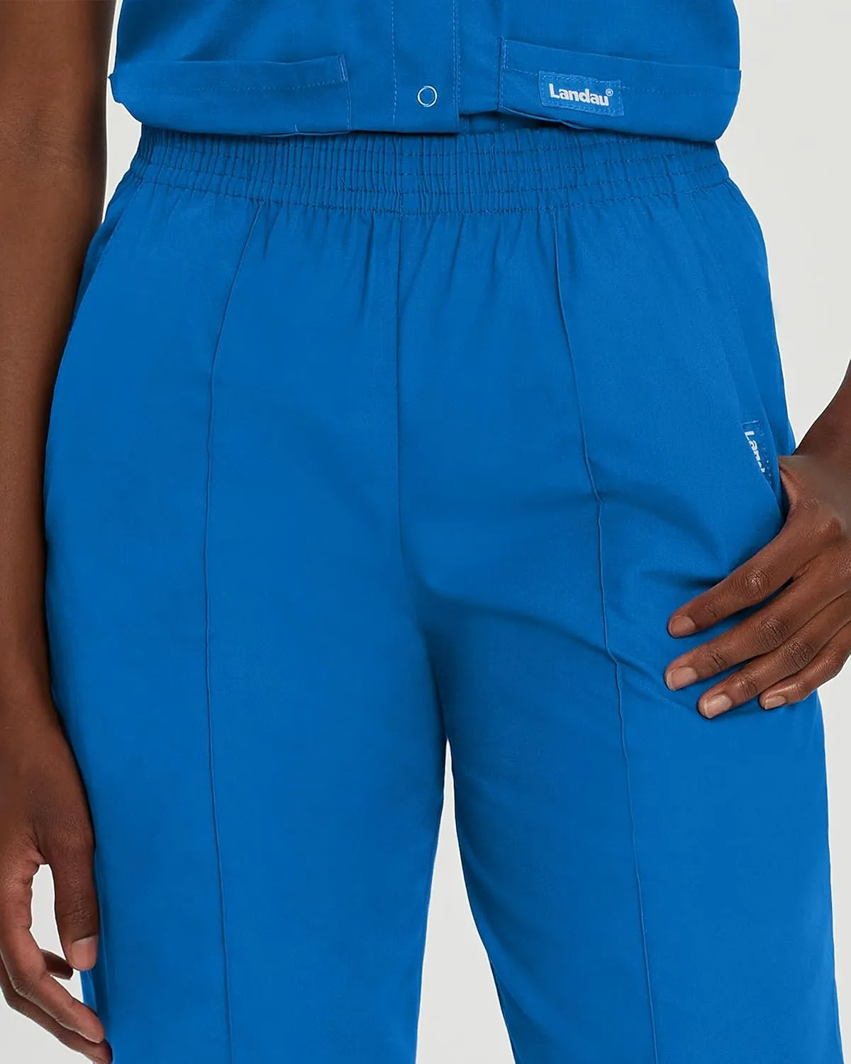 Landau Essentials Relaxed Fit 2-Pocket Elastic Scrub Pants for Women 8320