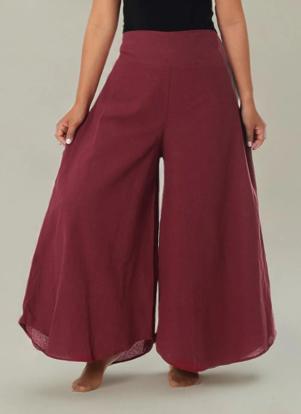 Lannaclothesdesign Cotton Palazzo Pants for Women Plus Size Hippie Wide Leg Lounge Pant