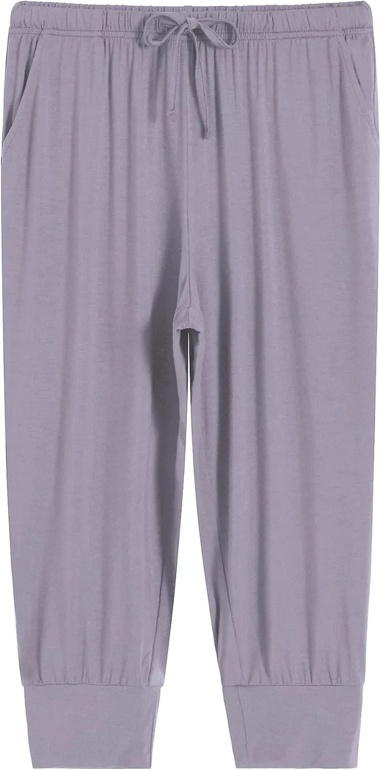 Latuza Women's Viscose Jogger Capri Pajama Lounge Pants