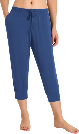 Latuza Women's Viscose Jogger Capri Pajama Lounge Pants