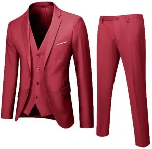 LCMTWX Mens Suits Classic Fit 2 Piece Wedding Party Jacket Vest & Pants Mens Dress Pants Mens Suits Slim Fit 2 Piece Pants