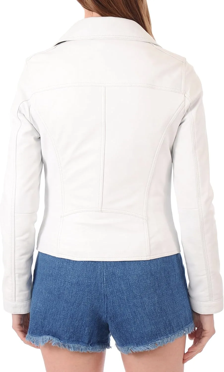 LEATHER FARM Women's Lambskin Leather Bomber Biker Jacket