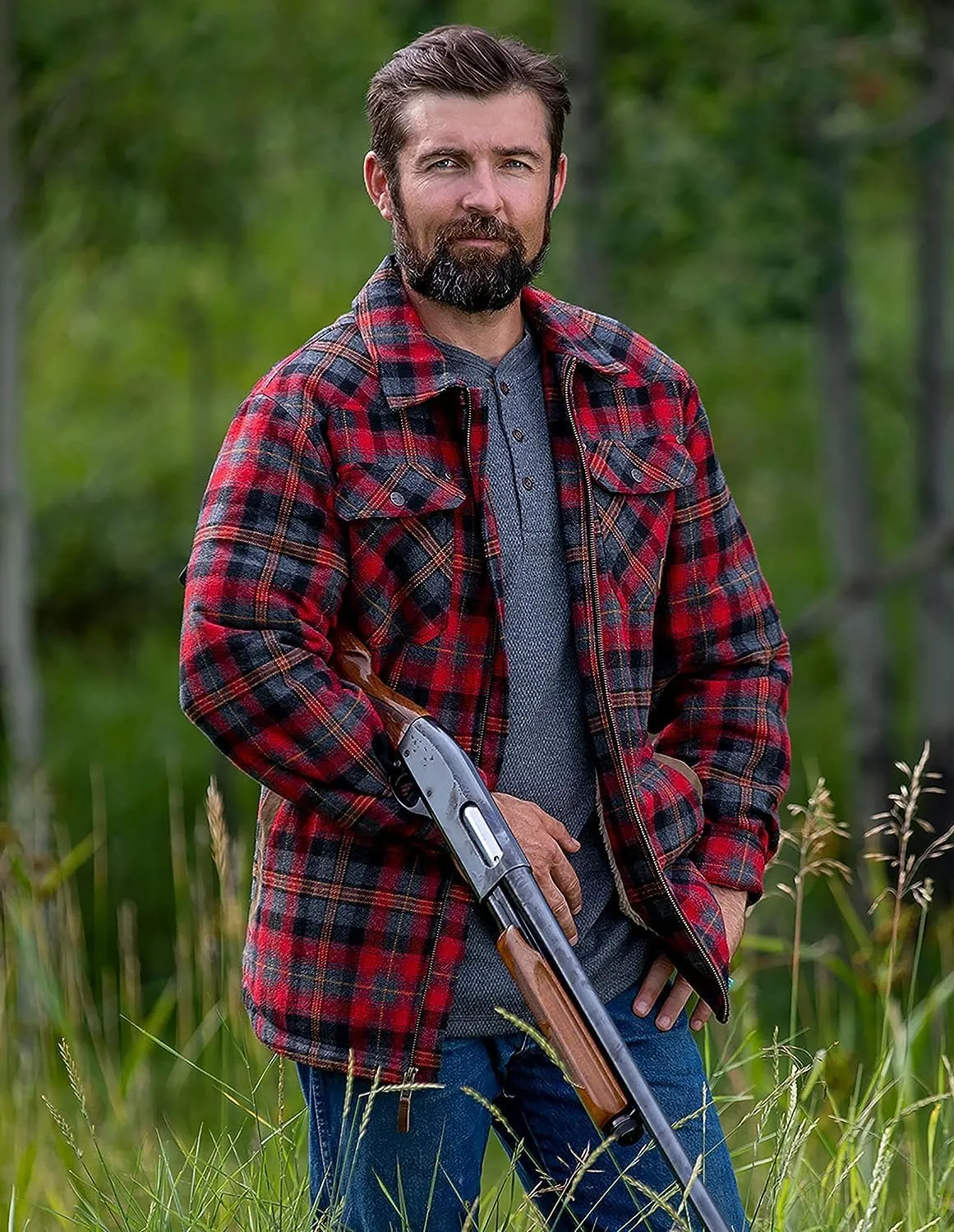 Legendary Whitetails Men's Tough as Buck Sherpa Lined Flannel Shirt Jacket