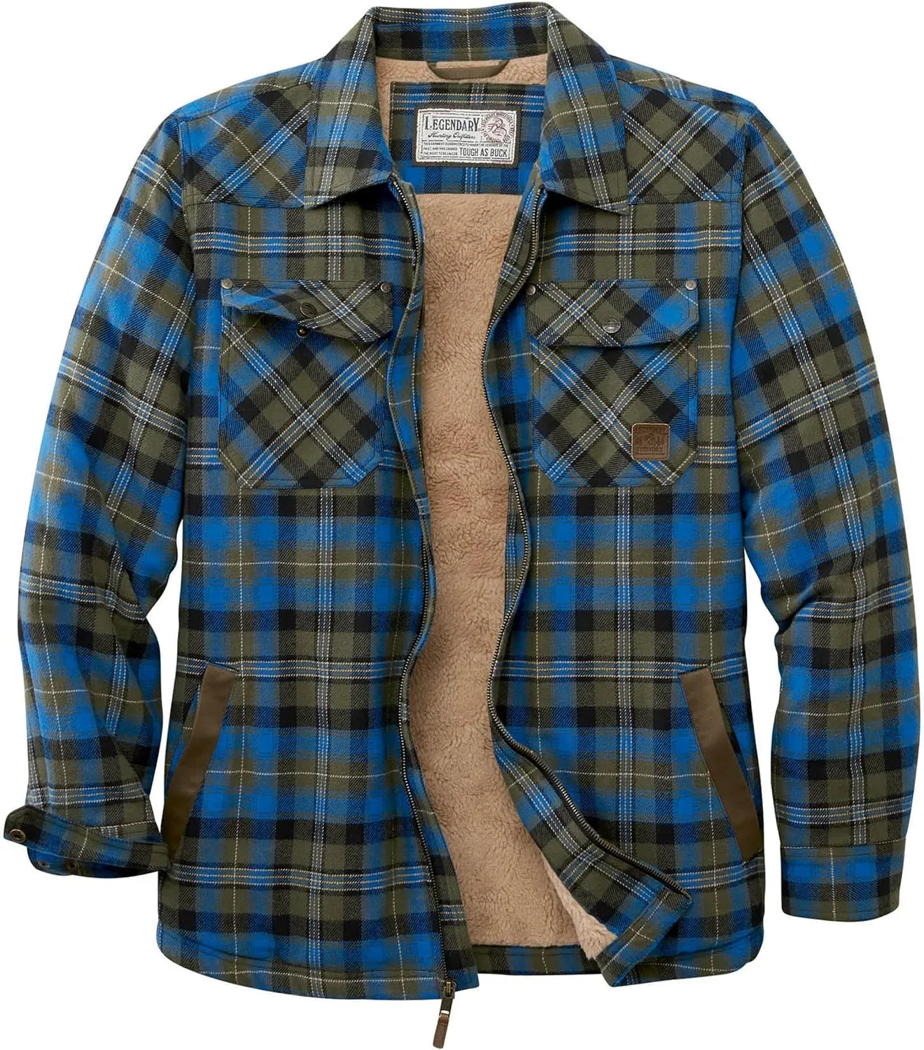 Legendary Whitetails Men's Tough as Buck Sherpa Lined Flannel Shirt Jacket